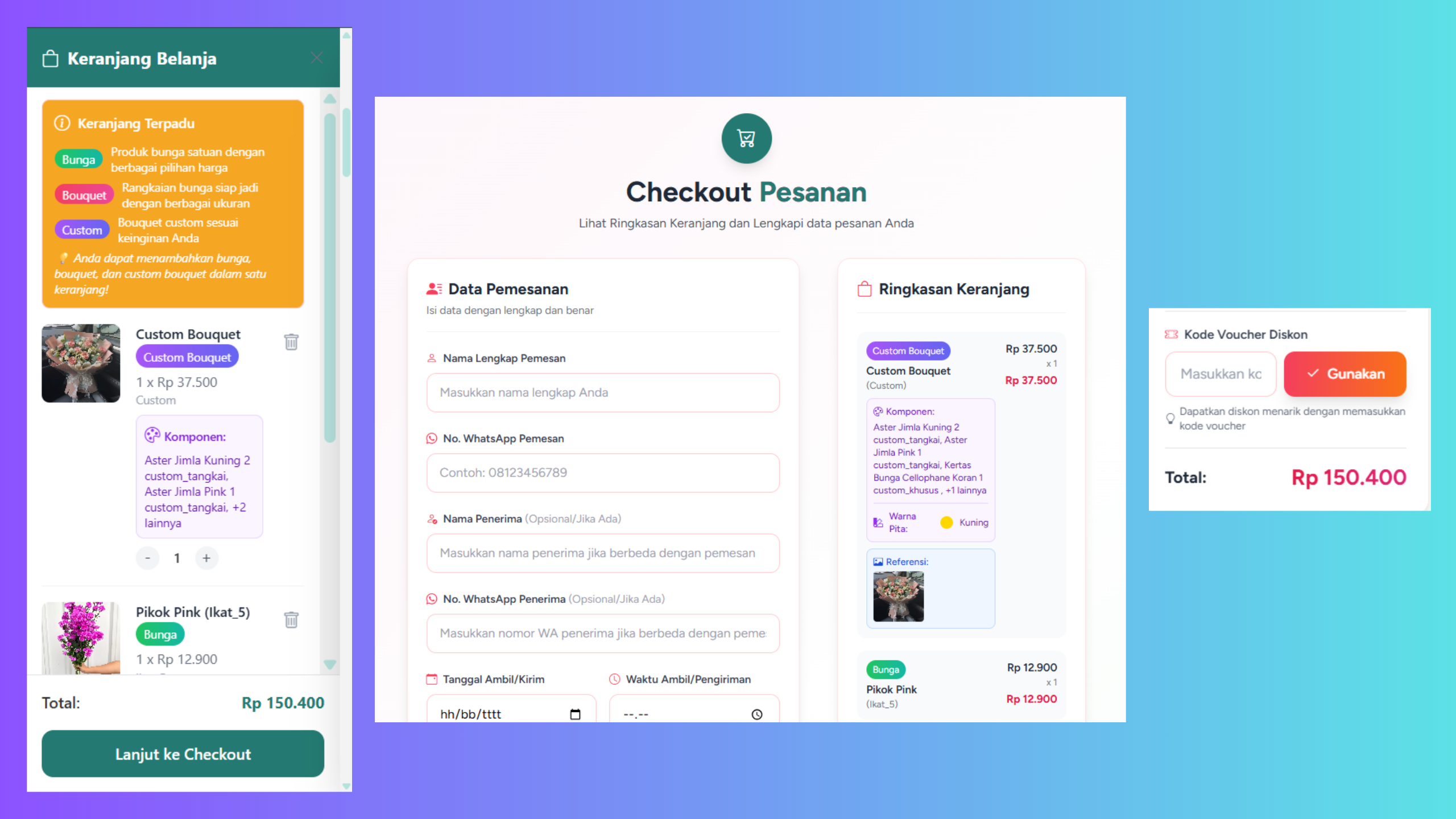 Halaman Keranjang Dan CheckOut